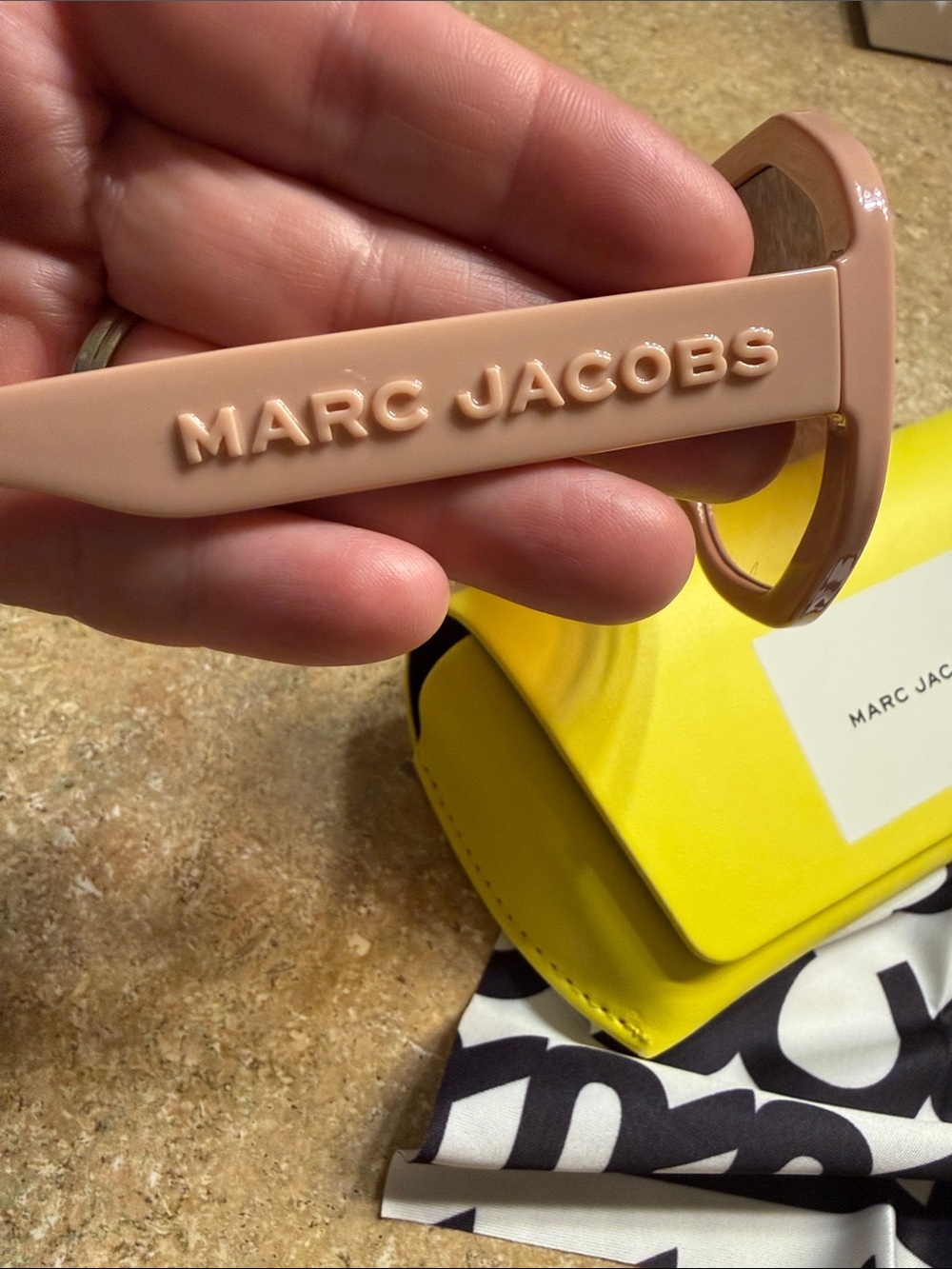 Marc Jacobs Blush Hexagon Oversized Sunglasses NEW - Picture 2 of 7